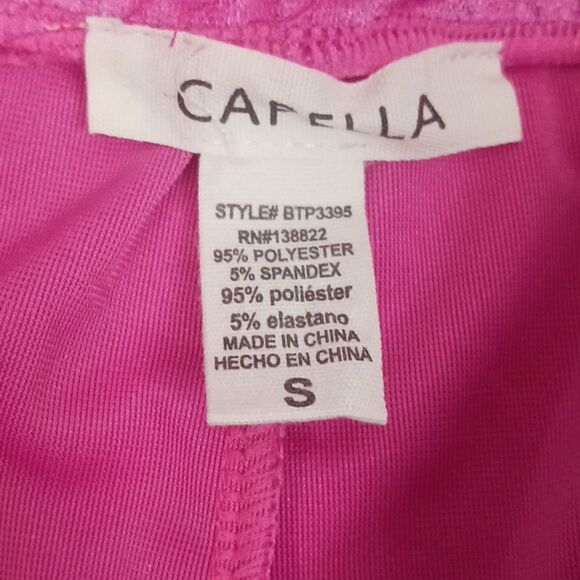 CAPPELLA Velour pink zip-up cropped hooded jacket & shorts set sz (S) - Picture 9 of 10